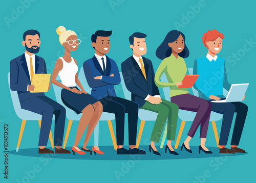 Group Of Businesspeople Sitting On Chair