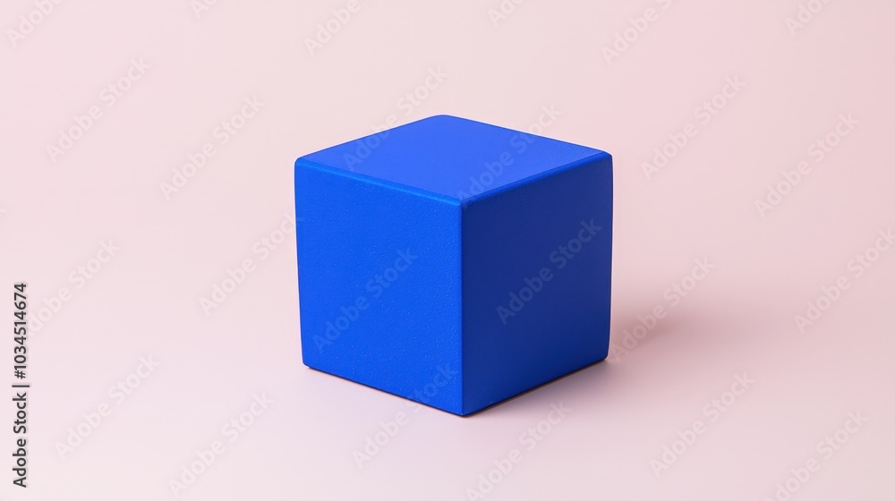 A soft matte blue cube sits gracefully against a serene light lavender backdrop, inviting contemplation and creativity A soft matte blue cube sits gracefully against a serene light lavender backdrop, inviting contemplation and creativity