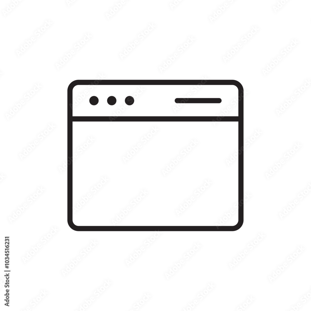 Browser window icon Simple thin outline Browser window icon Simple thin outline
