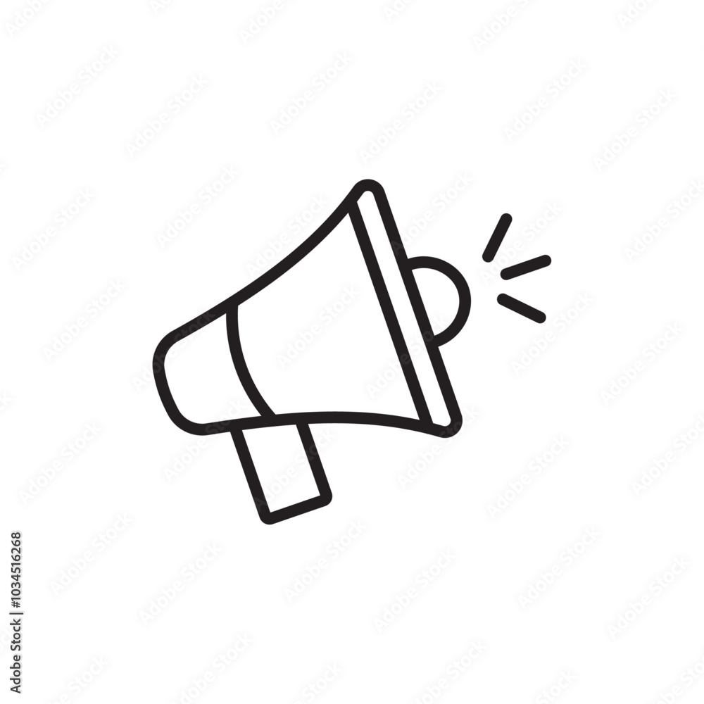 Bullhorn icon Simple thin outline Bullhorn icon Simple thin outline