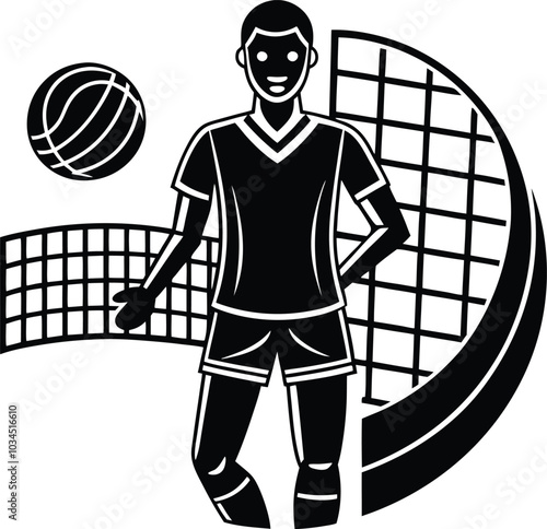 Adobe Women Volleyball match Silhouette isolated on white background - vector illustrationIllustrator Artwork