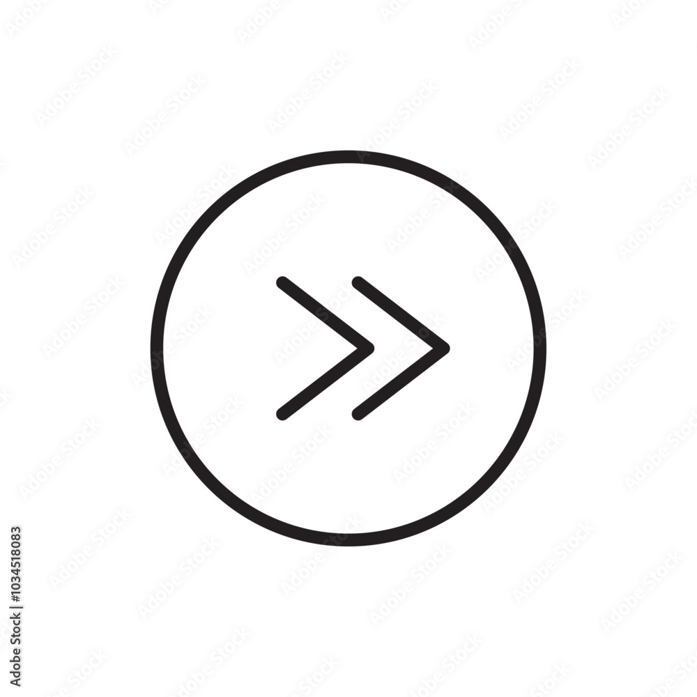 Fast forward icon Simple thin outline Fast forward icon Simple thin outline