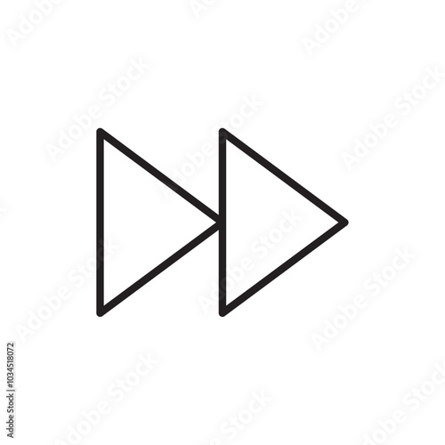 Free Download Fast forward icon Simple thin outline - GFXLoad