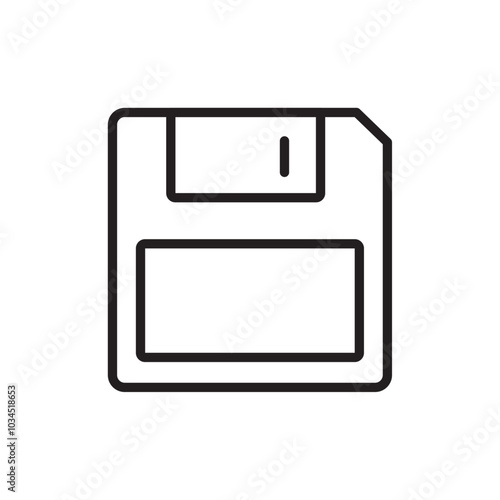 Floppy disk icon Simple thin outline