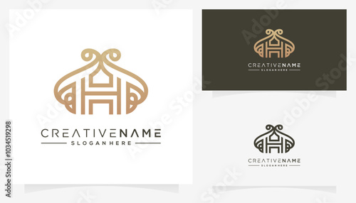 Gold luxury letter H artistic icons logo design ideas. Creative vector for hotels, spa, beauty salons, and other needs that smell luxurious. 