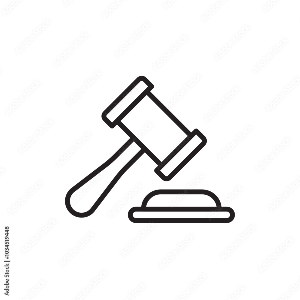 Gavel icon Simple thin outline Gavel icon Simple thin outline