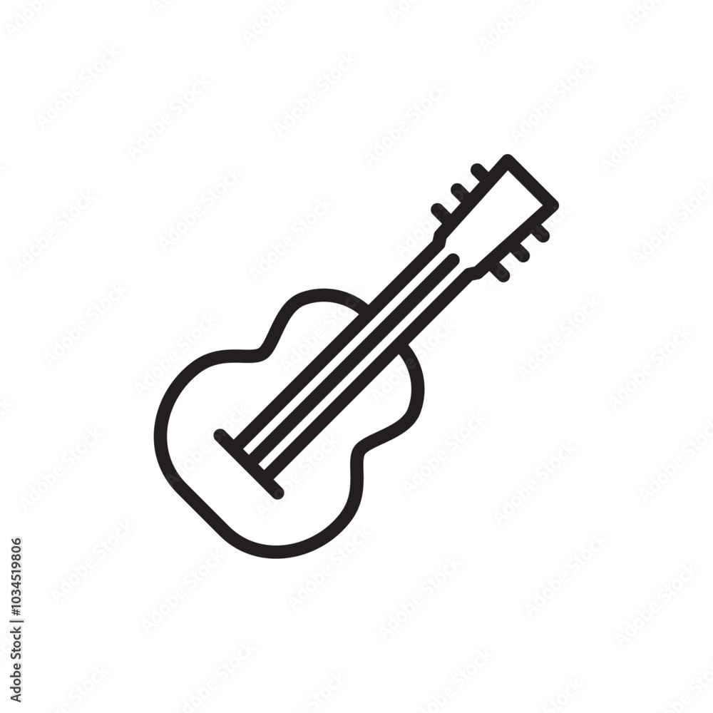 Fototapeta premium Guitar icon Simple thin outline