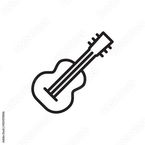 Guitar icon Simple thin outline