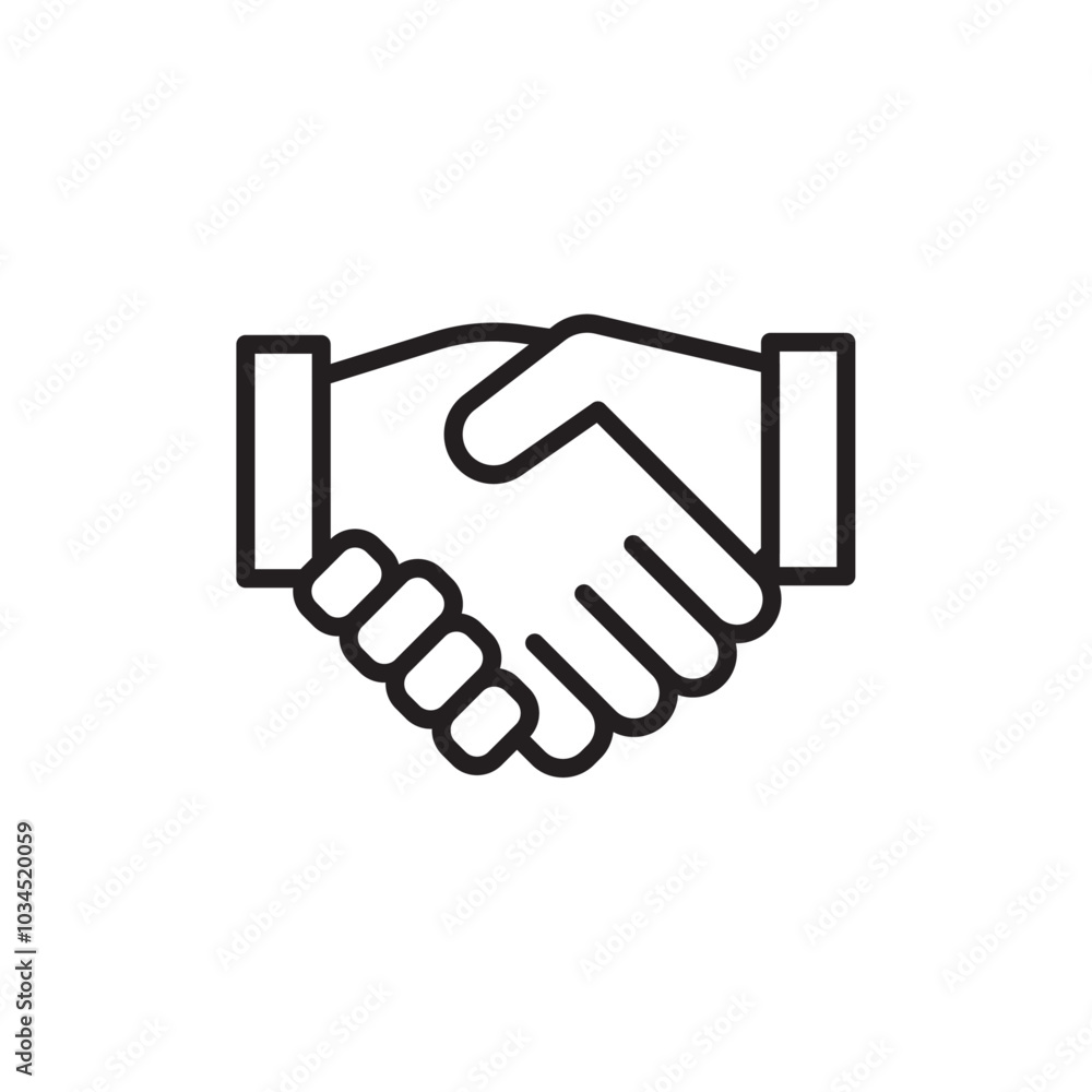 Handshake icon Simple thin outline Handshake icon Simple thin outline