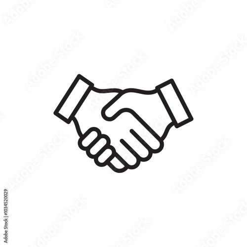 Handshake icon Simple thin outline