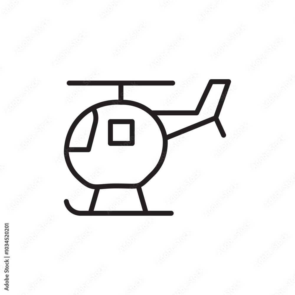 Helicopter icon Simple thin outline Helicopter icon Simple thin outline