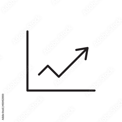 Line chart icon Simple thin outline