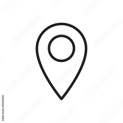 Free Download Location pin icon Simple thin outline - GFXLoad