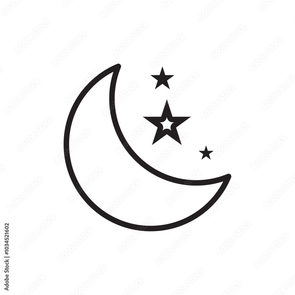 Moon icon Simple thin outline Moon icon Simple thin outline