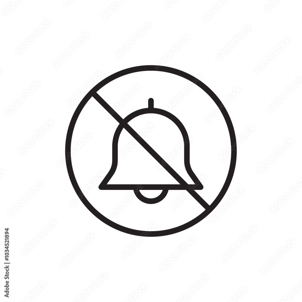 Notification off icon Simple thin outline