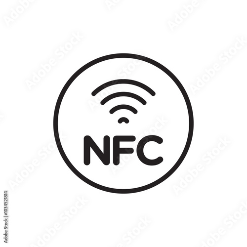 NFC icon Simple thin outline