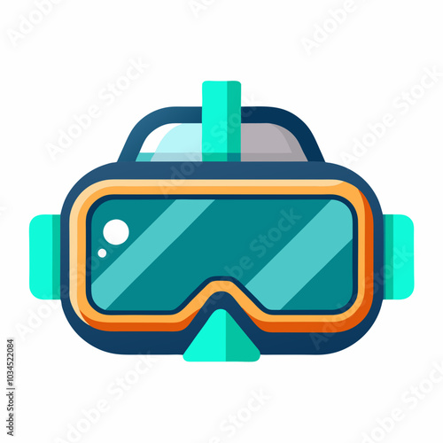 VR headset for immersive virtual reality gaming simulation. Technology goggles, modern gadget, glasses, headgear for digital cyber entertainment. Flat vector illustration isolated on white background
