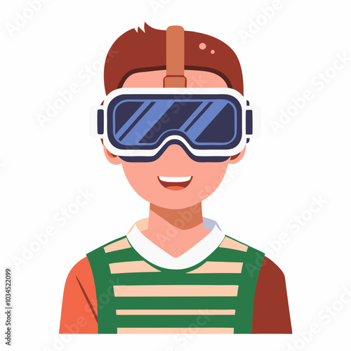 VR headset for immersive virtual reality gaming simulation. Technology goggles, modern gadget, glasses, headgear for digital cyber entertainment. Flat vector illustration isolated on white background
