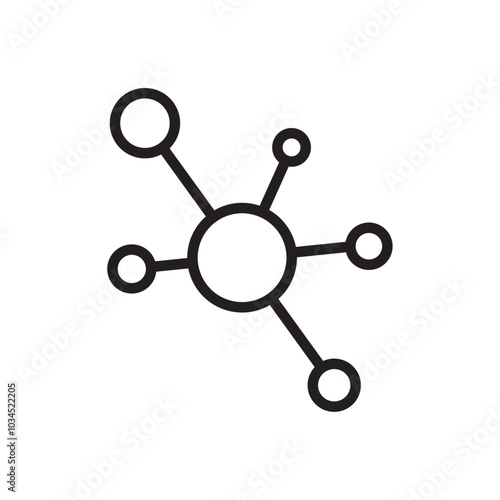 Particle icon Simple thin outline