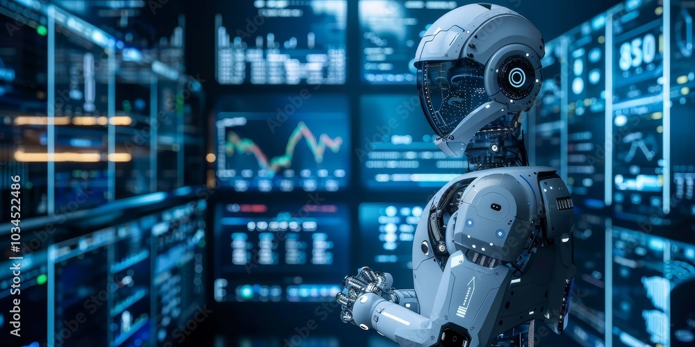 Futuristic financial advisor using AI and big data to provide investment recommendations Futuristic financial advisor using AI and big data to provide investment recommendations