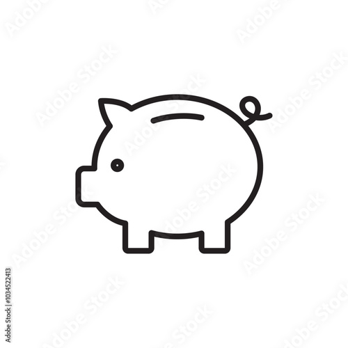 Piggy bank icon Simple thin outline