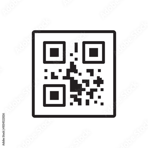 QR code icon Simple thin outline
