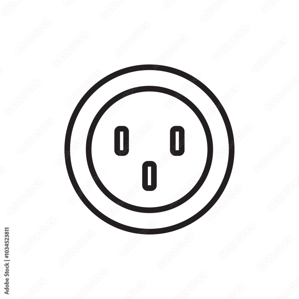 Socket icon Simple thin outline Socket icon Simple thin outline