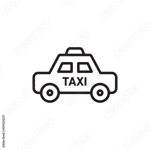 Taxi icon Simple thin outline