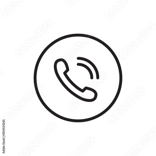 Telephone icon Simple thin outline