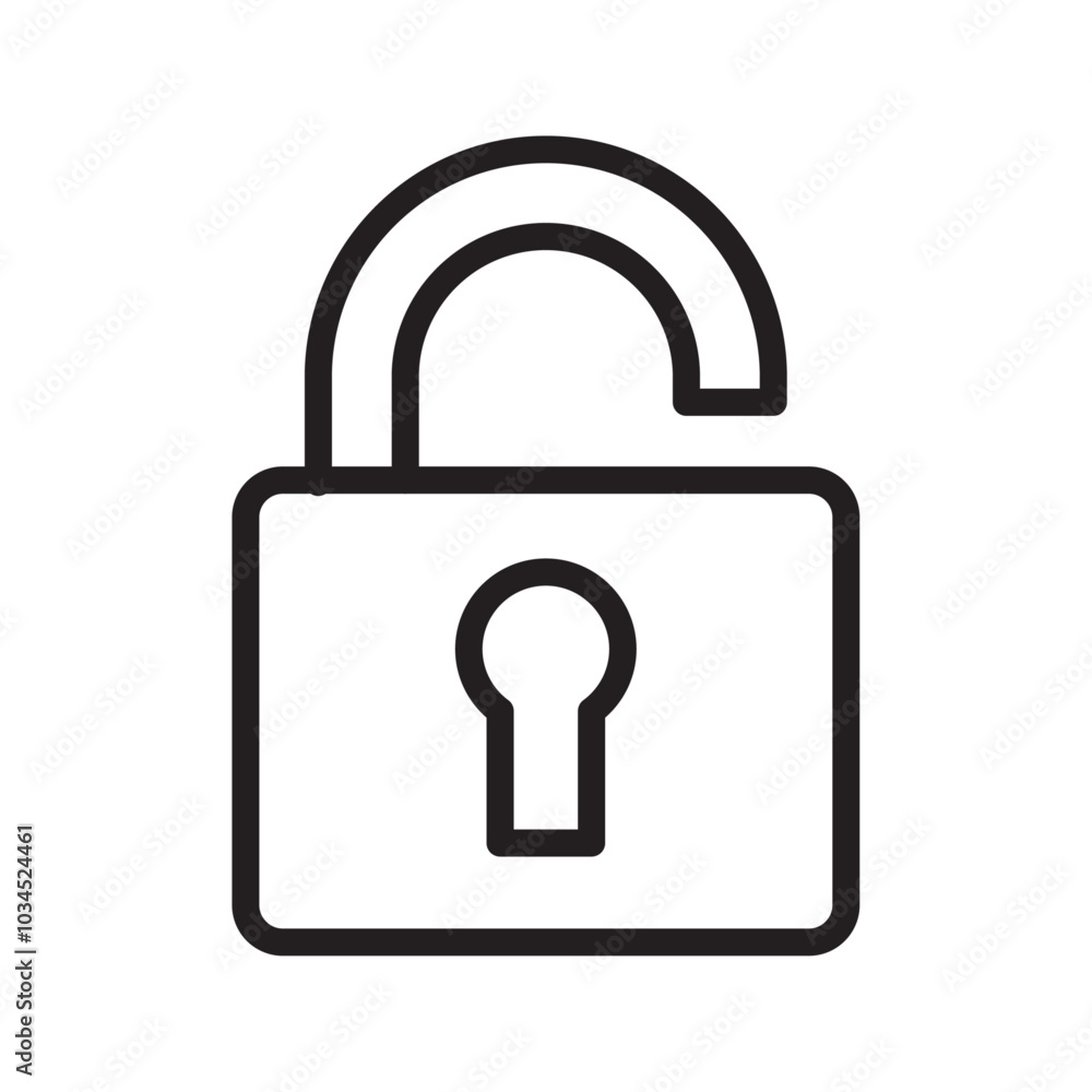 Unlock icon Simple thin outline Unlock icon Simple thin outline