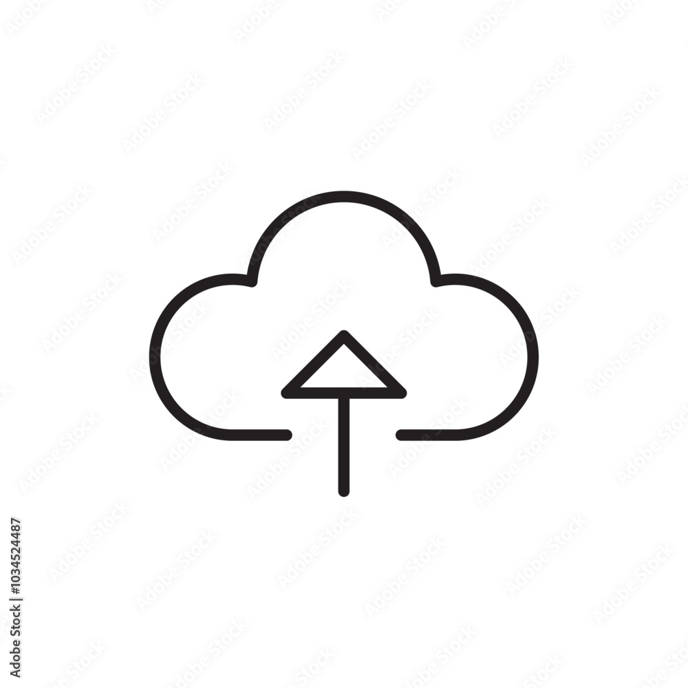 Upload to Cloud icon Simple thin outline Upload to Cloud icon Simple thin outline