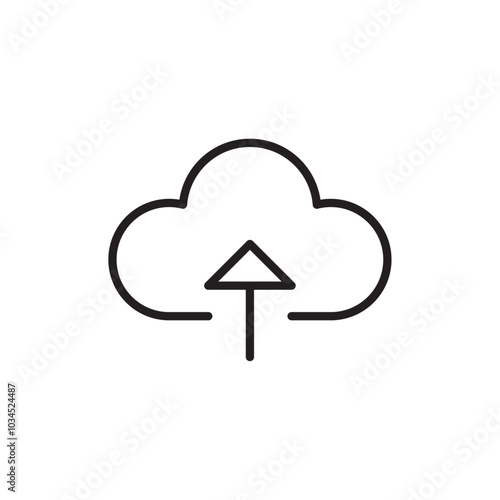 Upload to Cloud icon Simple thin outline