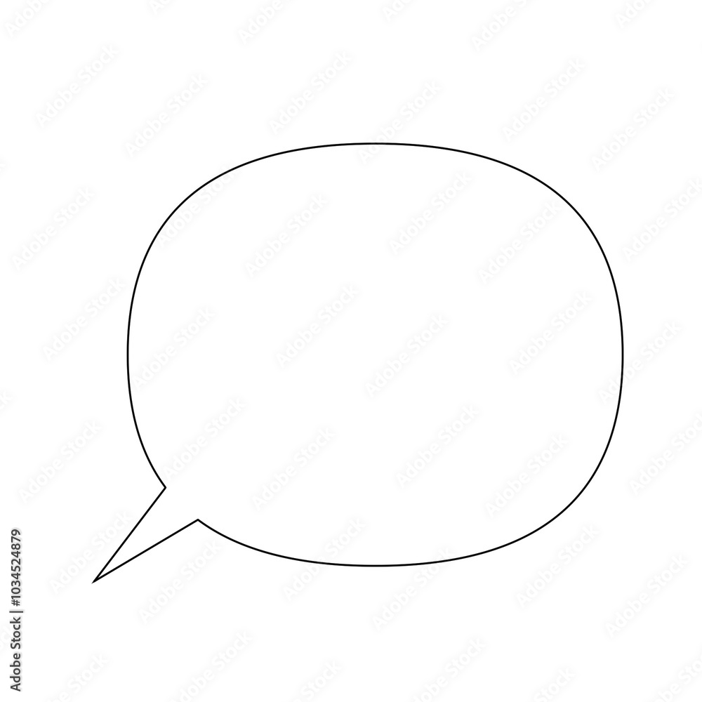シンプルな吹き出しのモノクロ線画イラストA simple monochrome line drawing illustration of a speech bubble シンプルな吹き出しのモノクロ線画イラストA simple monochrome line drawing illustration of a speech bubble