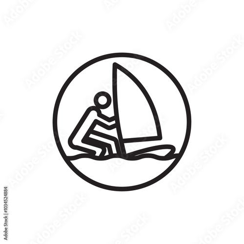 Windsurf icon Simple thin outline
