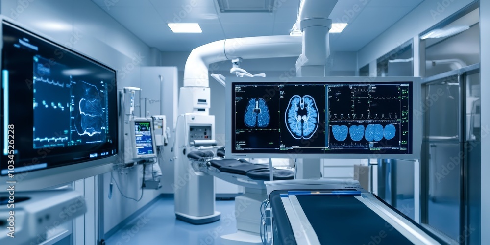 Laboratory with advanced AI tools for preventive care research, focus on early diagnosis and patient safety Laboratory with advanced AI tools for preventive care research, focus on early diagnosis and patient safety