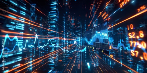 Virtual reality financial analysis with dynamic graphs and predictive models