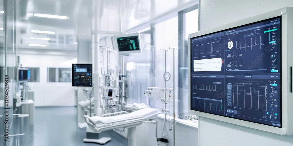 Laboratory with advanced IoT devices for patient monitoring, professionals enhancing healthcare management Laboratory with advanced IoT devices for patient monitoring, professionals enhancing healthcare management