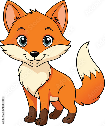 A cute fox illustration on white background