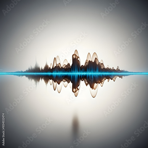 soundwave shaped dolor splash abstract art  background floating objeckt smoky liquid digital sound wave design  photo