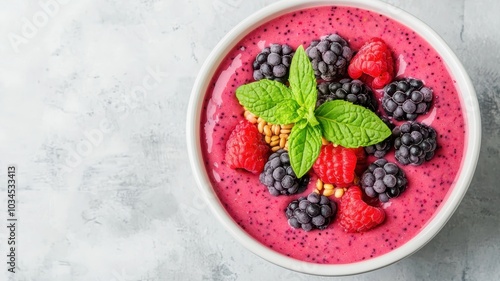 Vibrant Smoothie Bowl with Golden Soy Protein - Trendy and Nutritious Breakfast Option