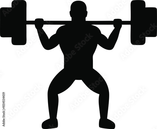 Weight lifting vector silhouette 