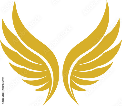 golden wings vector illustration 