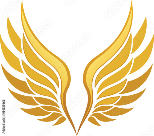 golden wings vector illustration 