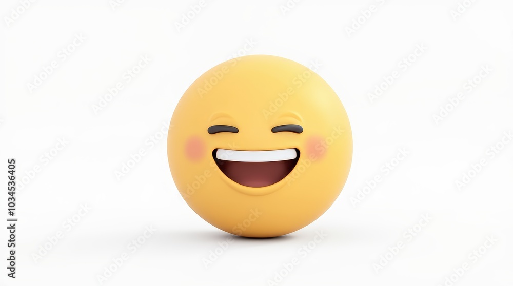 Fototapeta premium 3D cartoon smiley face on an egg with happy and sad expressions isolated on a white background