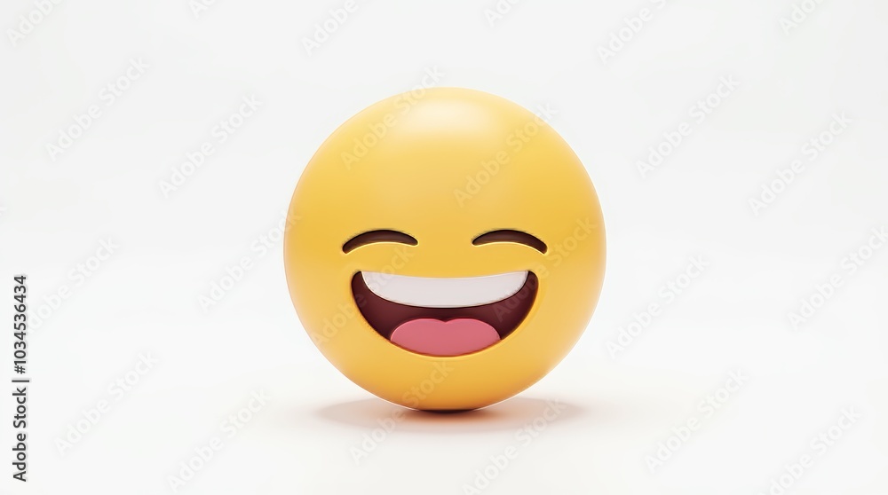 Fototapeta premium 3D cartoon smiley face on an egg with happy and sad expressions isolated on a white background