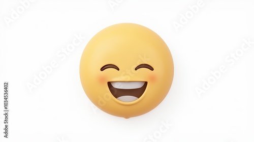 3D cartoon smiley face on an egg with happy and sad expressions isolated on a white background