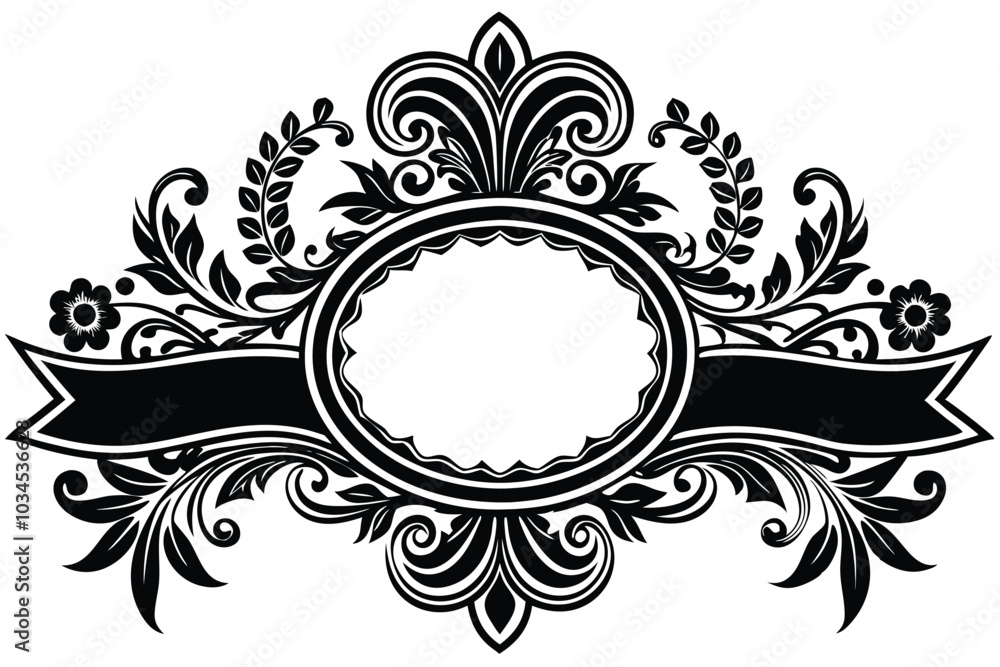 Set of Classic border vector silhouette Set of Classic border vector silhouette
