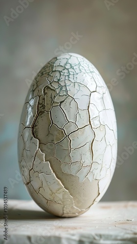 Cracked Ceramic Egg: A Symbol of Fragility and Beauty