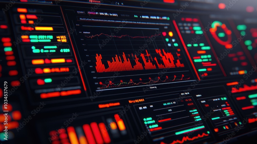 Obraz premium Financial Model Visualization: Advanced Investment Strategies Unveiled on Digital Screen