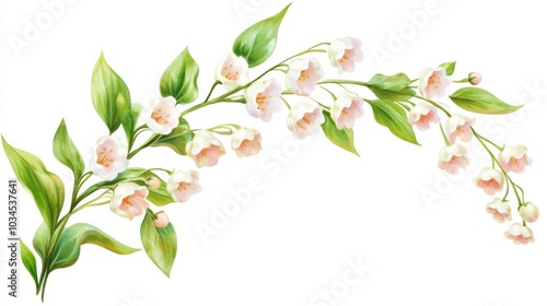 Lily of the valley flowers on white